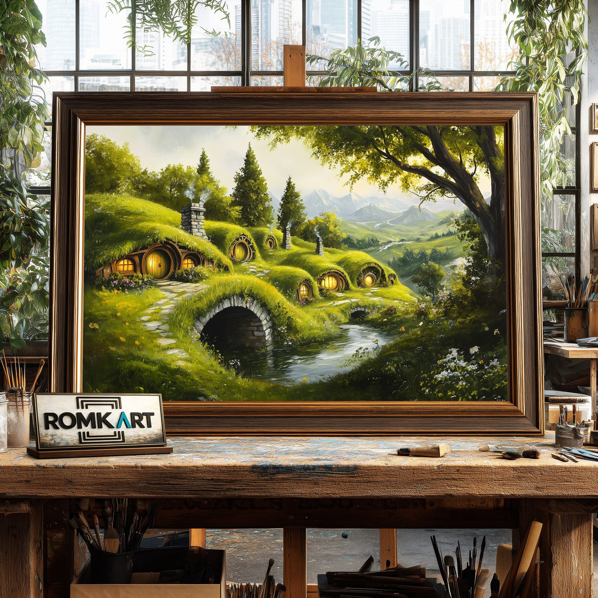 Hobbiton Fantasy Oil Painting - image 2