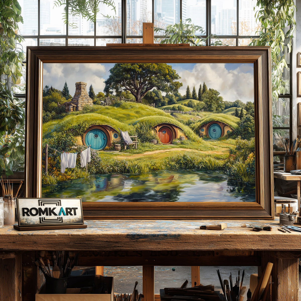 Hobbiton Shire Fantasy Oil Painting - image 2