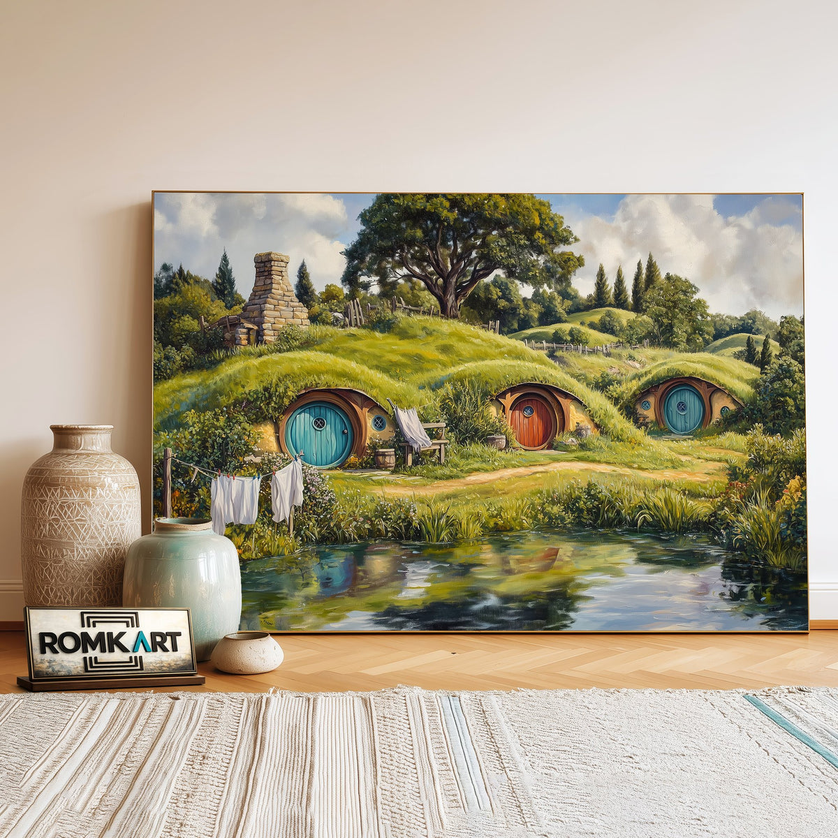Hobbiton Shire Fantasy Oil Painting - image 3