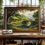 Hobbiton Village Fantasy Oil Painting - image 2