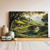Hobbiton Village Fantasy Oil Painting - image 3