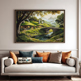 Hobbiton Village Fantasy Oil Painting - image 4