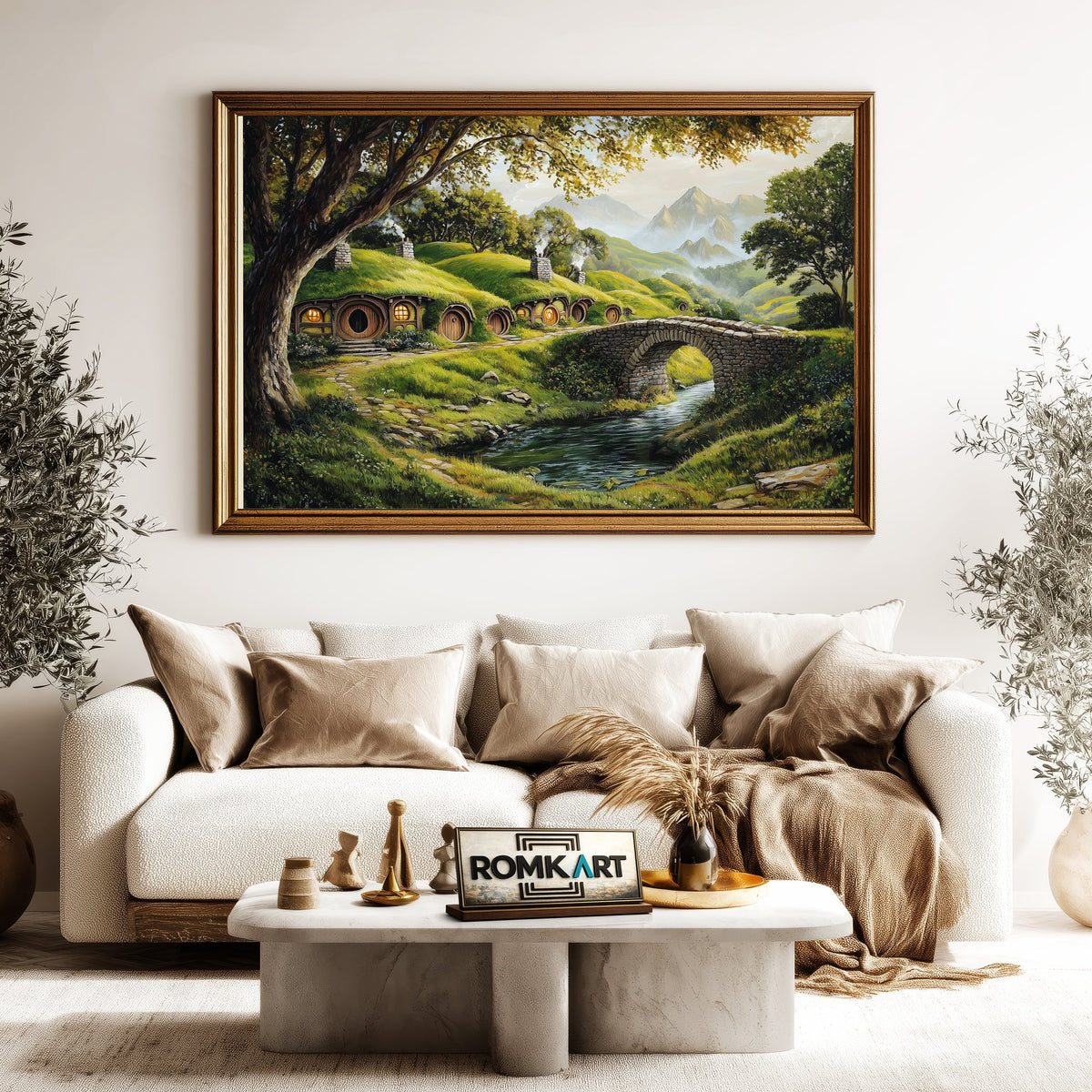 Hobbiton Village Fantasy Oil Painting - image 5