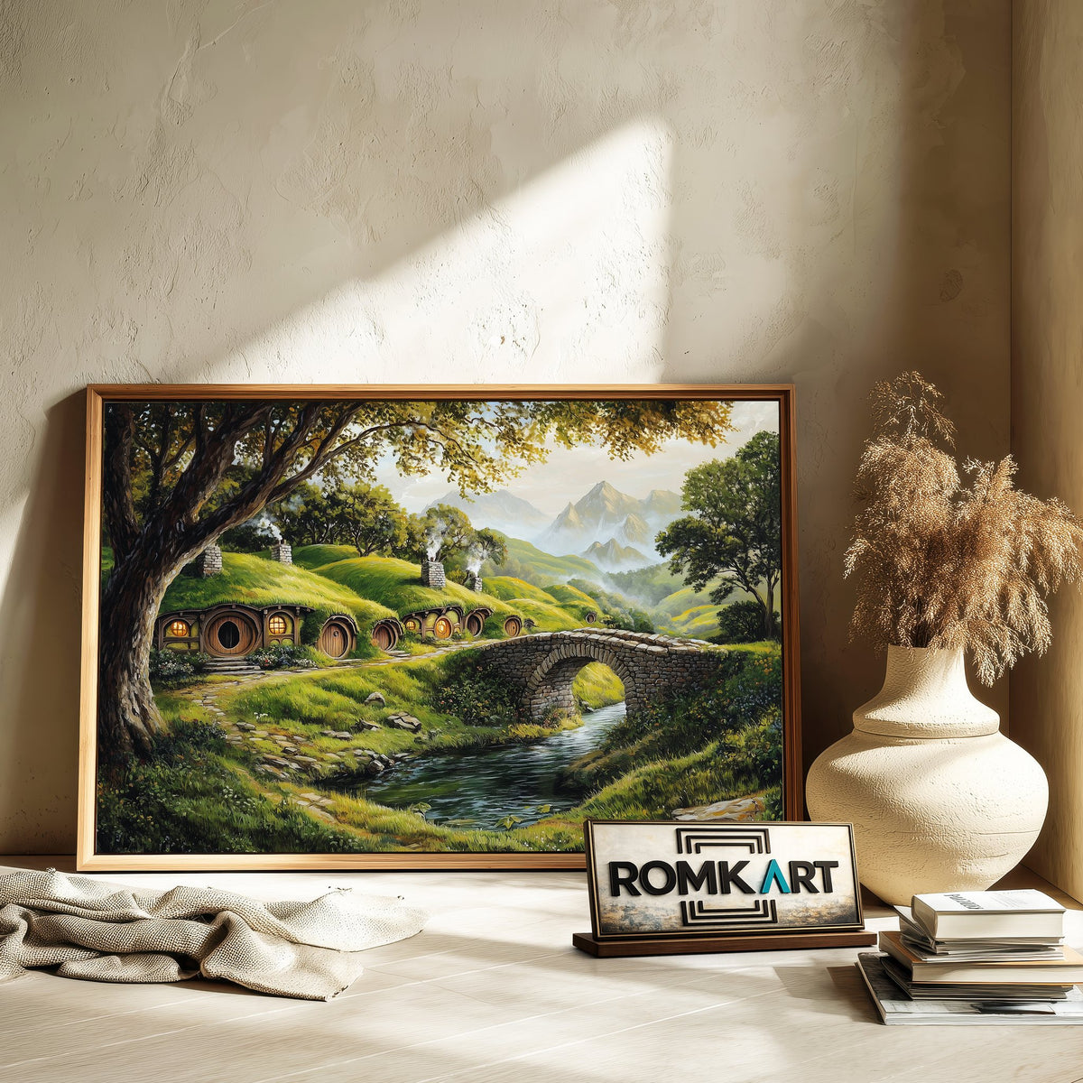 Hobbiton Village Fantasy Oil Painting - image 6