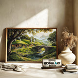 Hobbiton Village Fantasy Oil Painting - image 6
