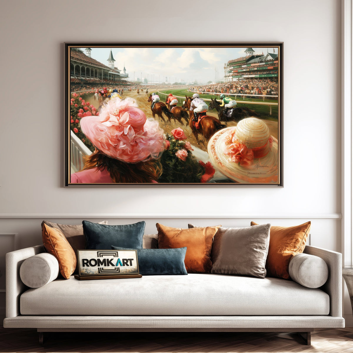 Horse Race Art Equestrian Oil Painting - image 4