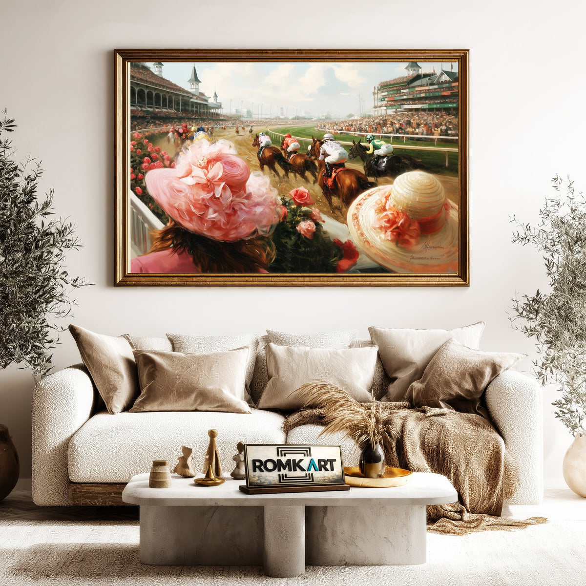 Horse Race Art Equestrian Oil Painting - image 5
