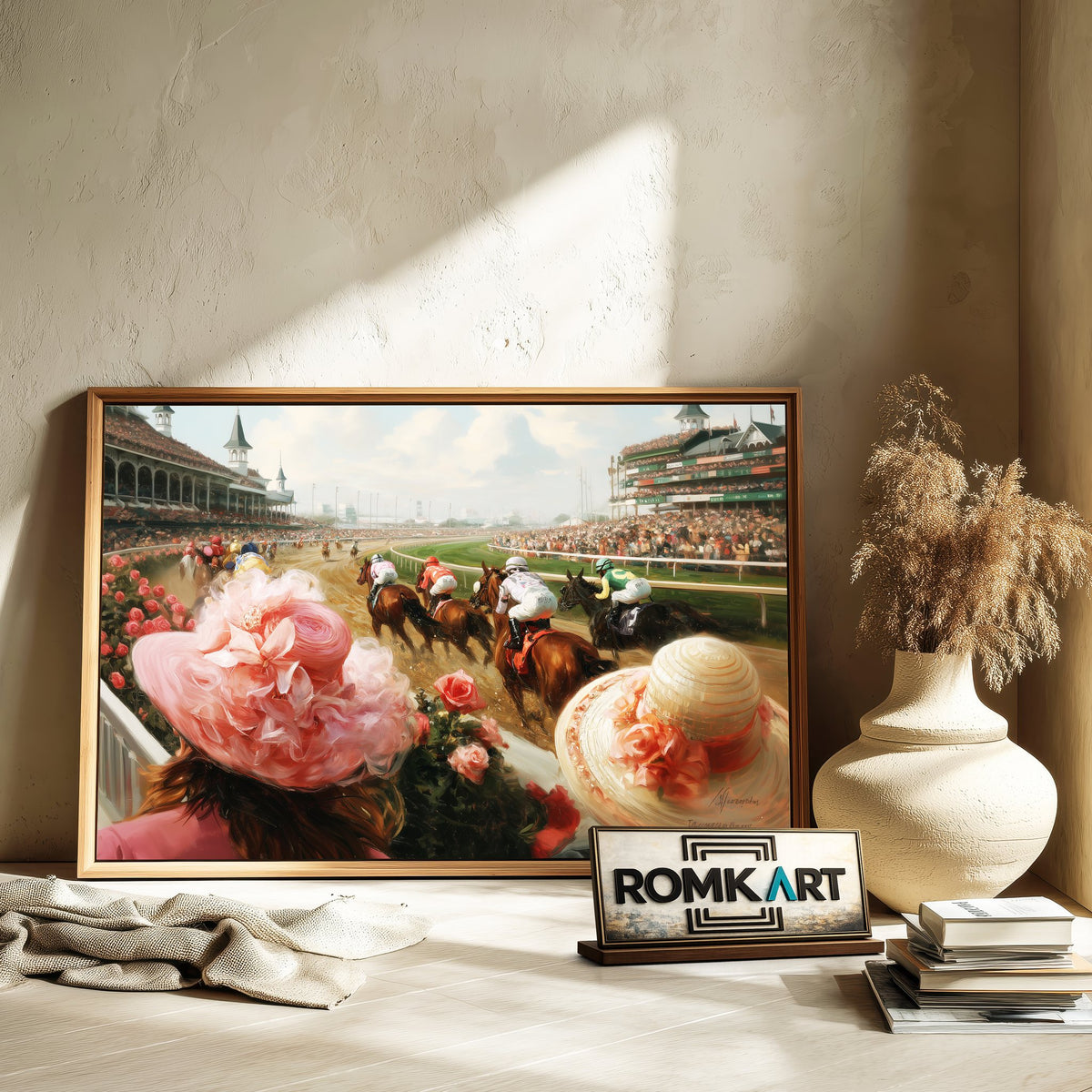 Horse Race Art Equestrian Oil Painting - image 6