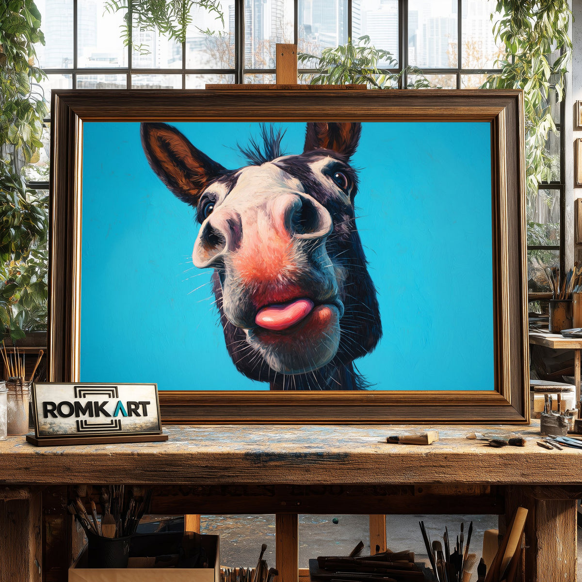 Horse’s Head Funny Oil Painting - image 2