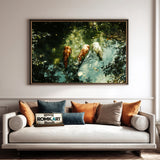 Horses in Tranquil Waters Equestrian Oil Painting - image 4