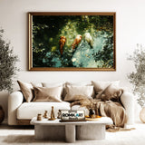 Horses in Tranquil Waters Equestrian Oil Painting - image 5
