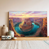 Horseshoe Bend at Sunset Landscape Oil Painting - image 3