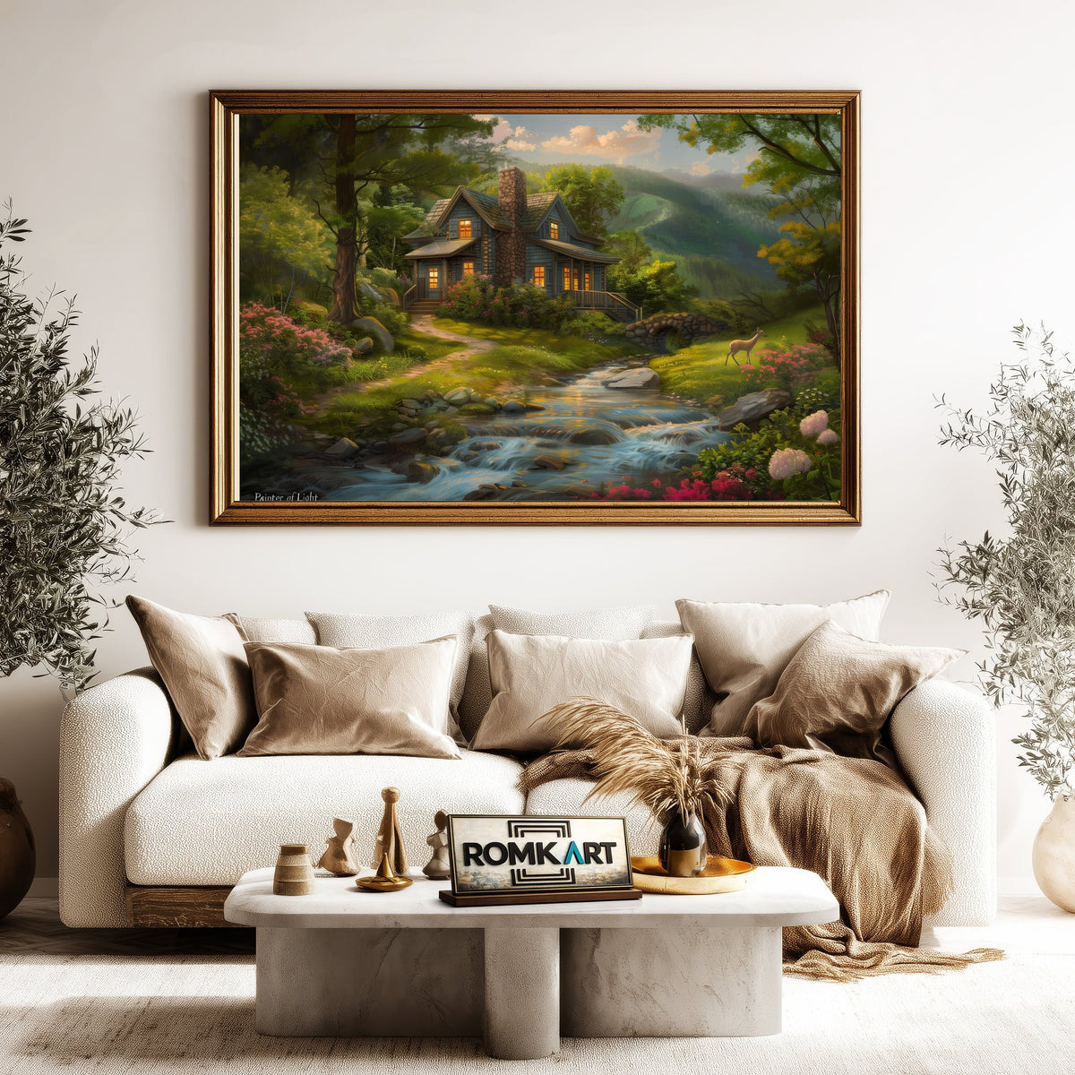 House in The Wood Countryside Oil Painting - image 5