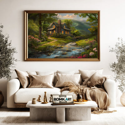 House in The Wood Countryside Oil Painting - image 5