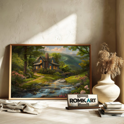 House in The Wood Countryside Oil Painting - image 6