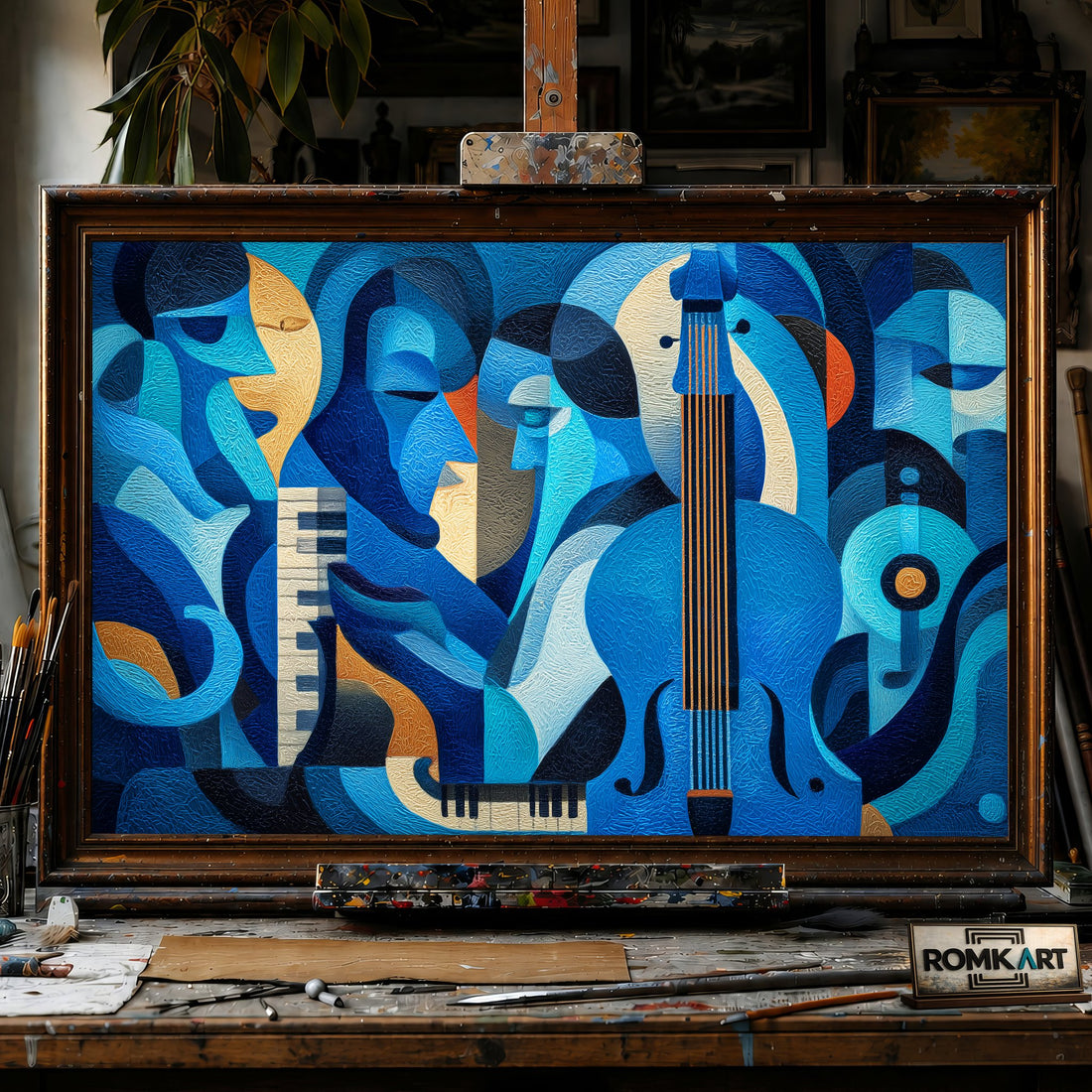 Human and Musical - Hand-Painted Oil Painting - View 1
