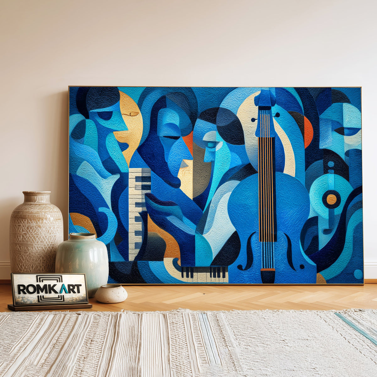 Human And Musical Oil Painting - image 3