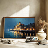 Hungarian Parliament Building Architectural Oil Painting - image 6