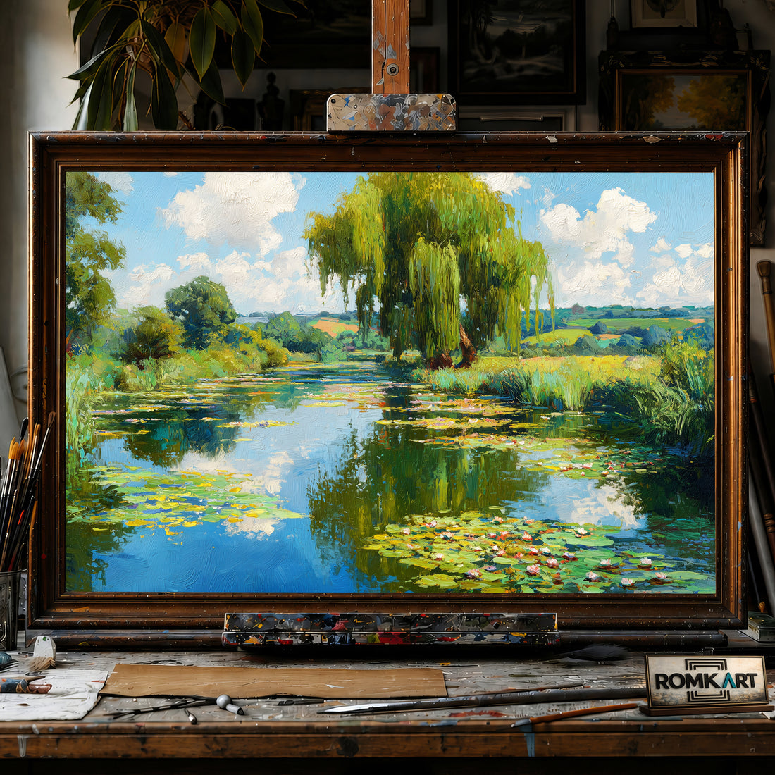 Impressionist Summer Landscape hand-painted oil painting on canvas
