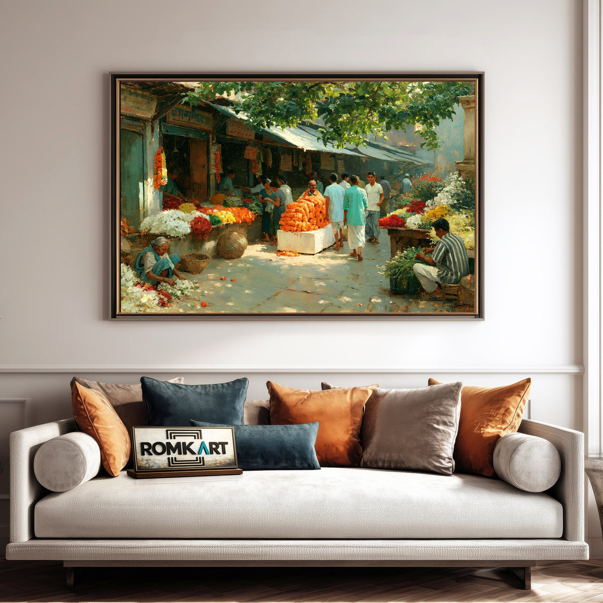 Indian flower market Oil Painting - image 4