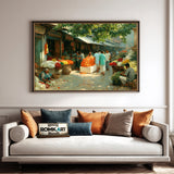 Indian flower market Oil Painting - image 4