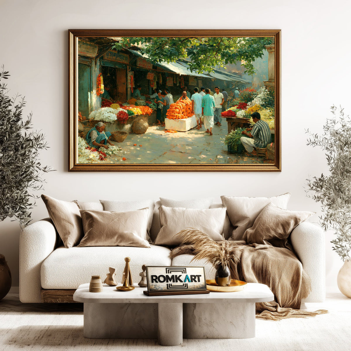 Indian flower market Oil Painting - image 5