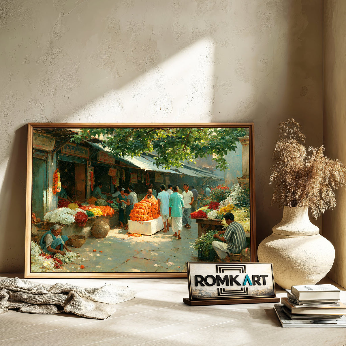 Indian flower market Oil Painting - image 6