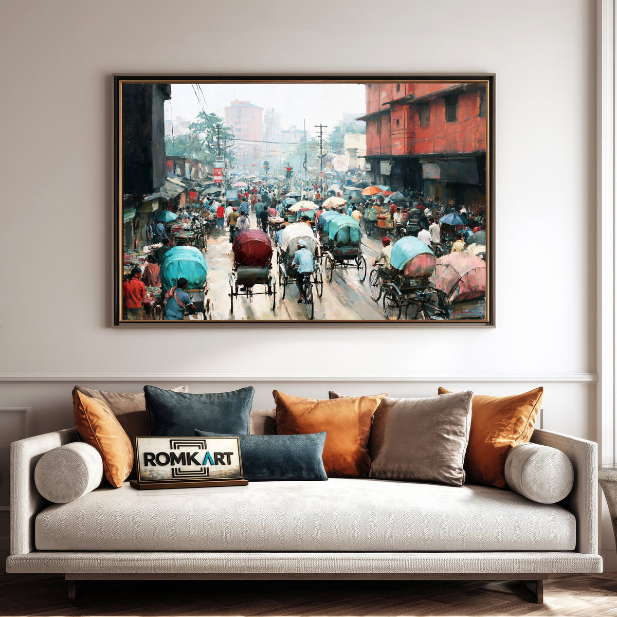 Indian Street Oil Painting - image 4