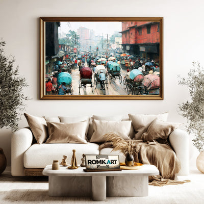 Indian Street Oil Painting - image 5