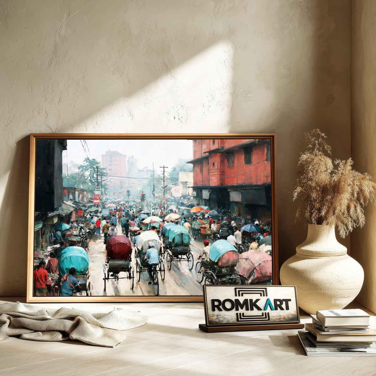Indian Street Oil Painting - image 6