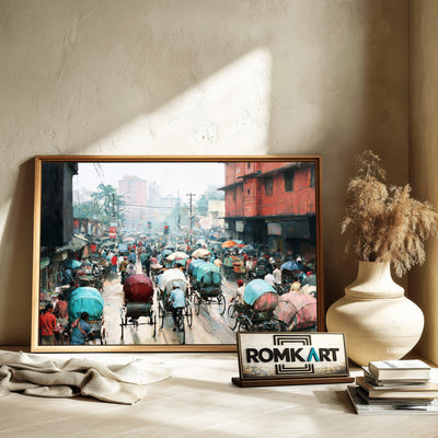 Indian Street Oil Painting - image 6