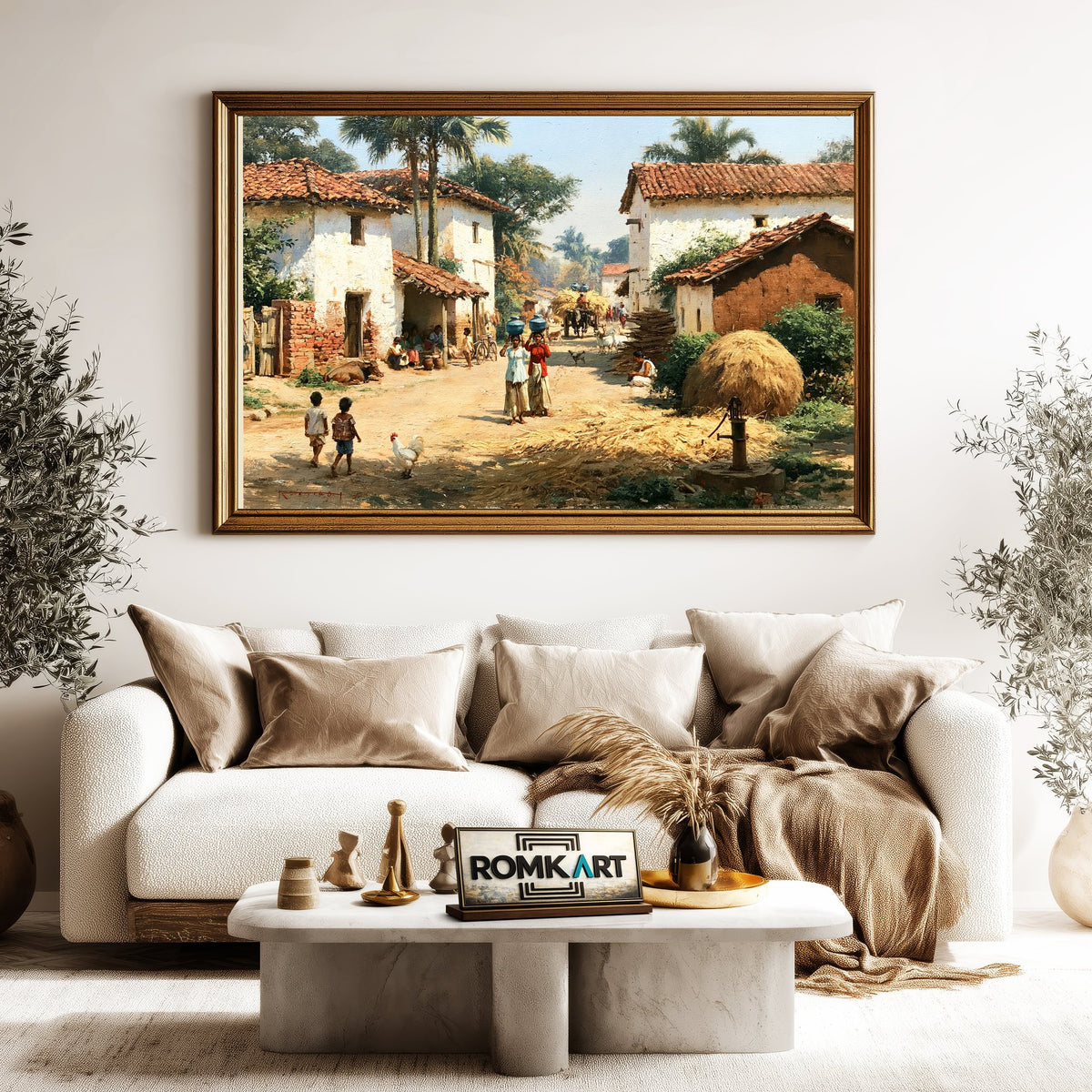 Indian village Oil Painting - image 5