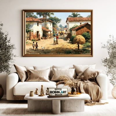 Indian village Oil Painting - image 5