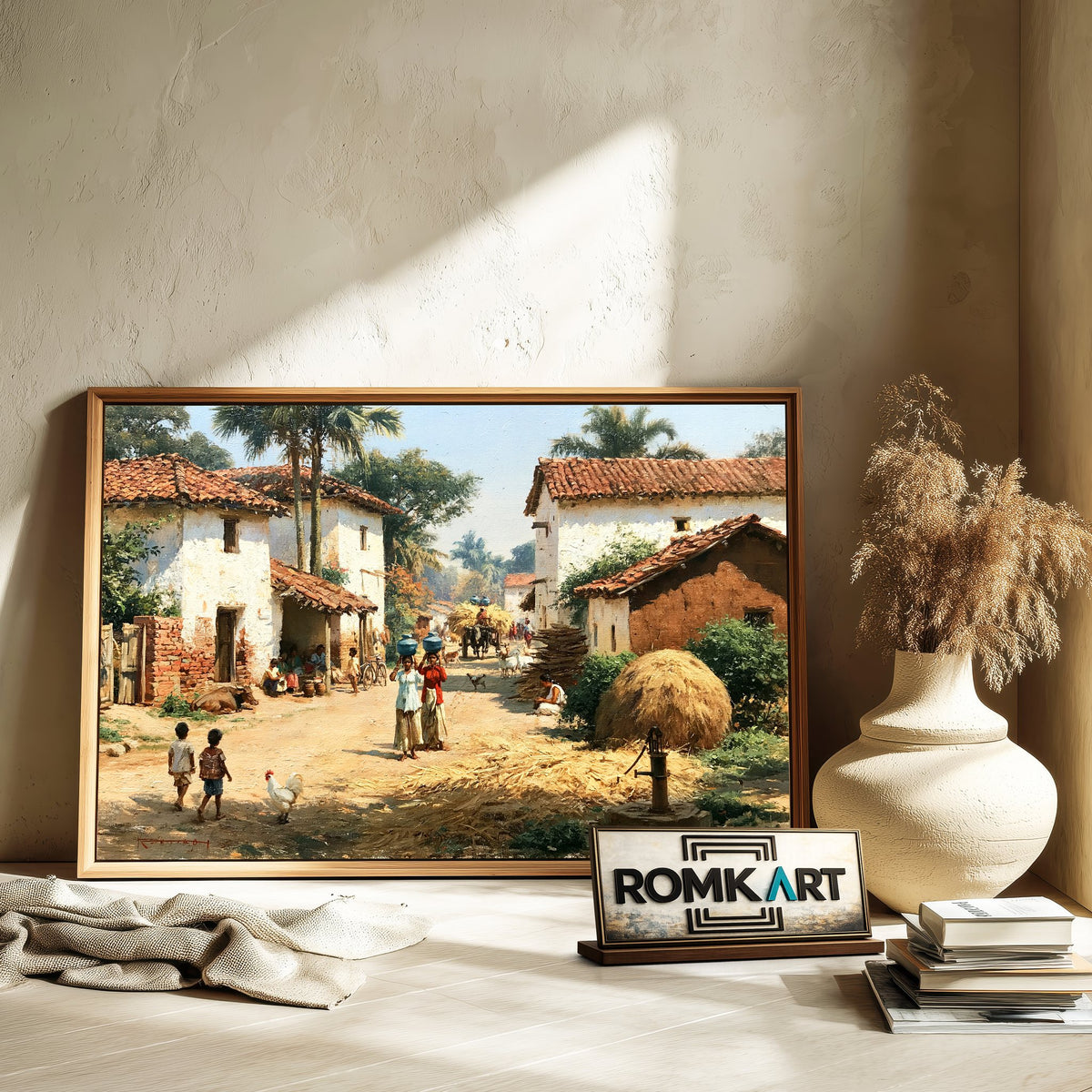 Indian village Oil Painting - image 6