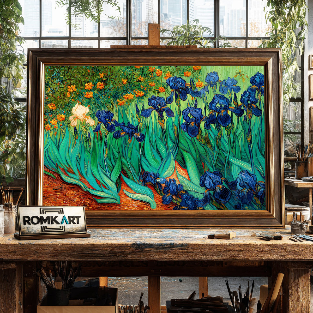 Iris Garden Oil Painting - image 2