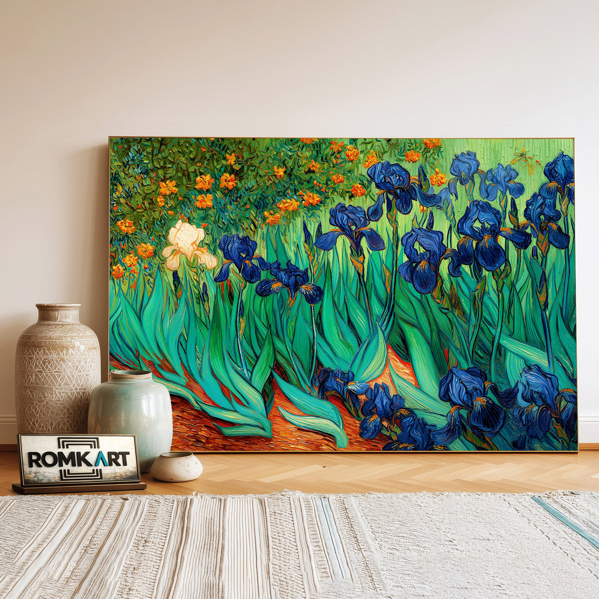Iris Garden Oil Painting - image 3