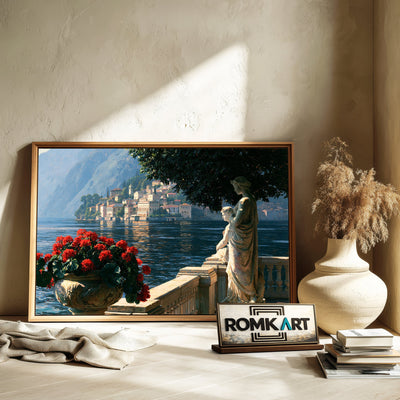 Italian Garden Terrace Countryside Oil Painting - image 6
