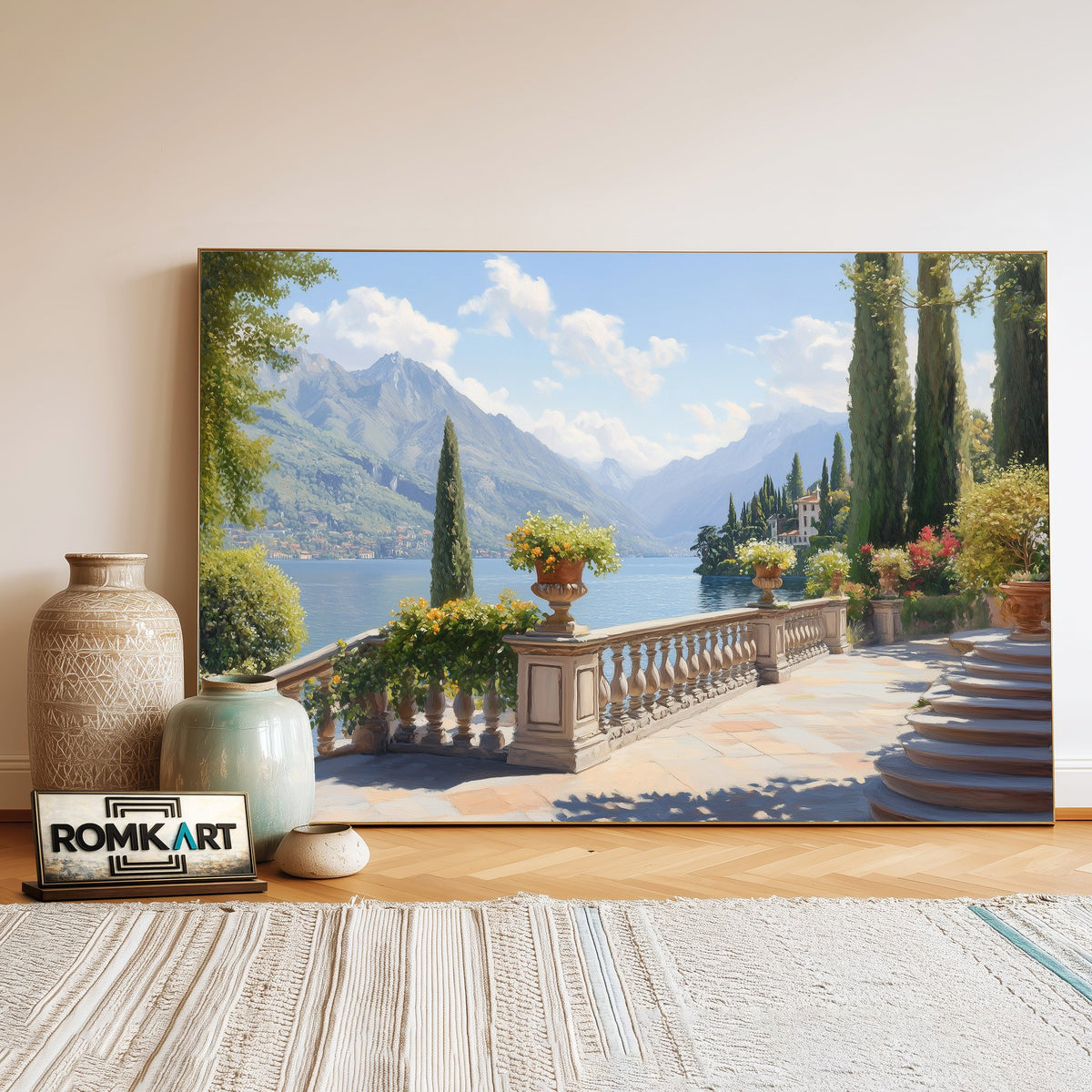 Italian Landscape Countryside Oil Painting - image 3