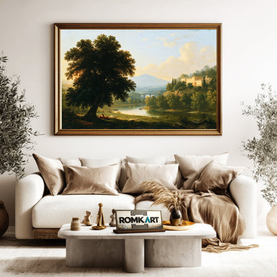 Italian Pastoral Landsccape Countryside Oil Painting - image 5
