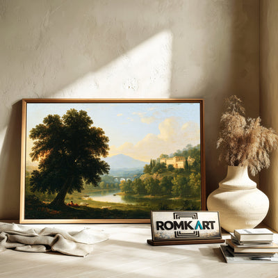 Italian Pastoral Landsccape Countryside Oil Painting - image 6