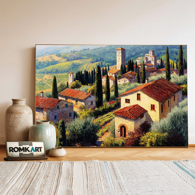 Italian Tuscan Landscape Countryside Oil Painting - image 3