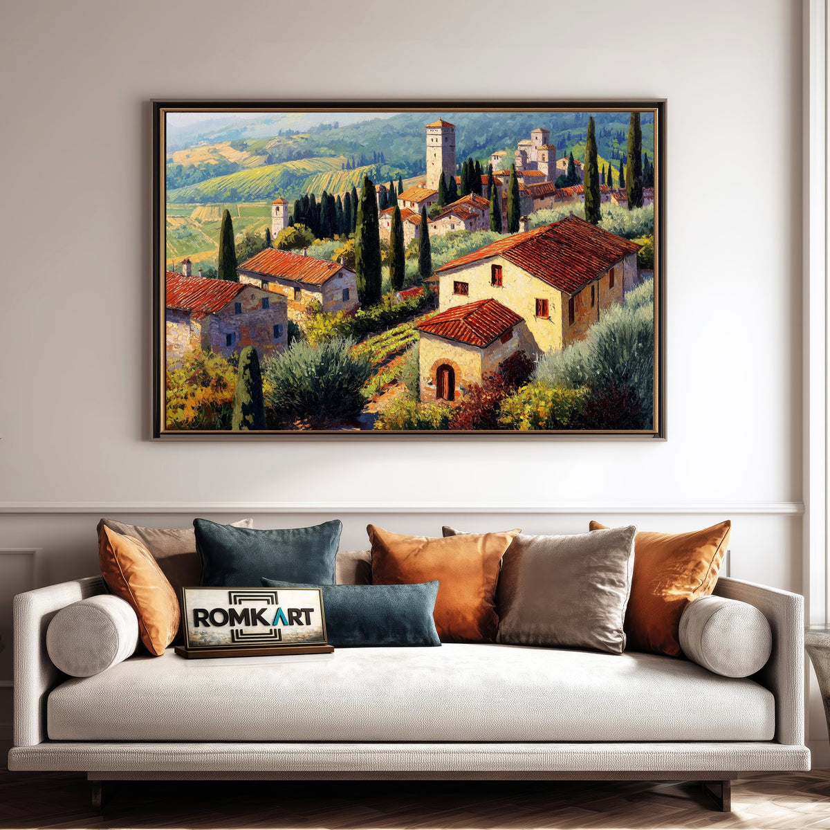 Italian Tuscan Landscape Countryside Oil Painting - image 4