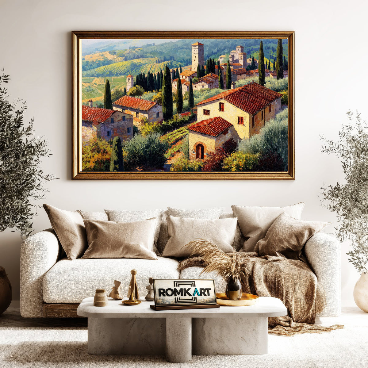 Italian Tuscan Landscape Countryside Oil Painting - image 5