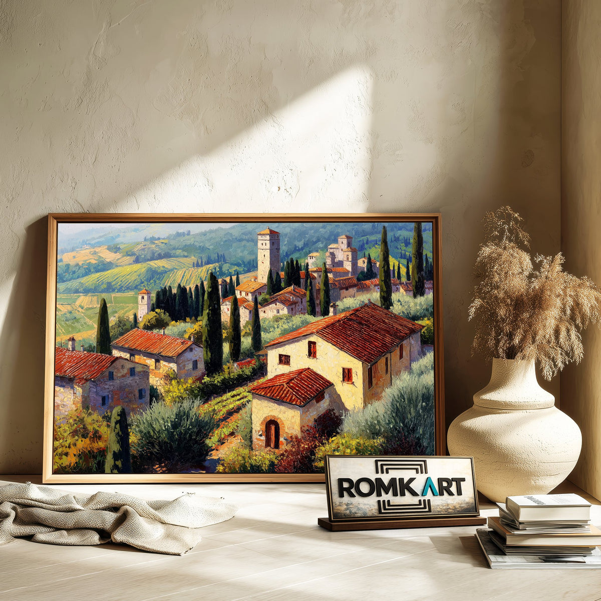 Italian Tuscan Landscape Countryside Oil Painting - image 6