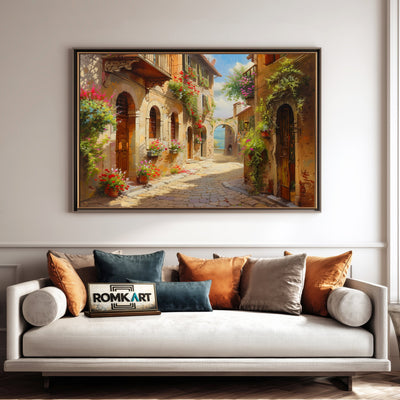 Italian village street Countryside Oil Painting - image 4