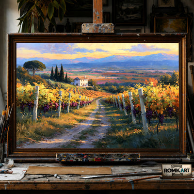Italian Vineyard hand-painted oil painting on canvas