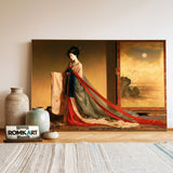Japanese Bijin-Ga Beauty In A Bedchamber Oil Painting - image 3