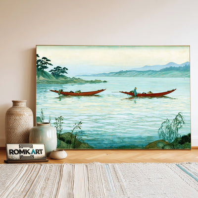 Japanese Coastal Oil Painting - image 3