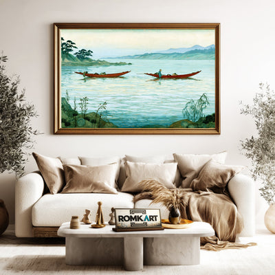 Japanese Coastal Oil Painting - image 5