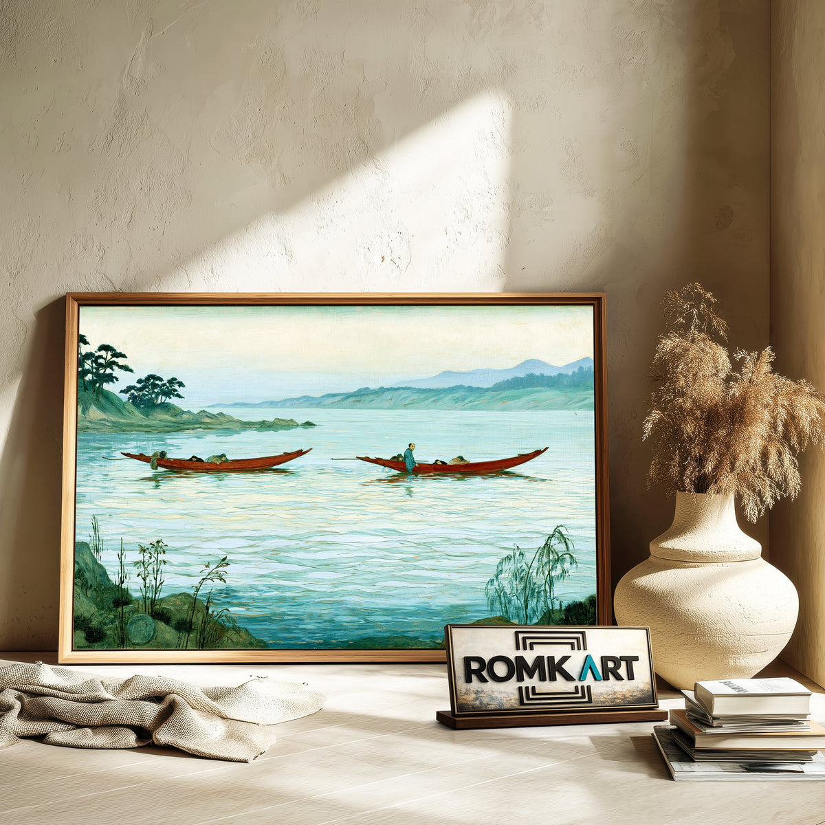 Japanese Coastal Oil Painting - image 6